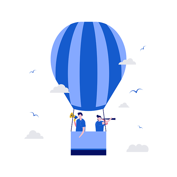 air balloon with two people