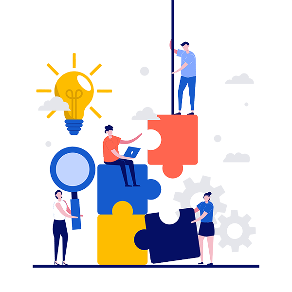 joining the puzzle by a team of 4 people